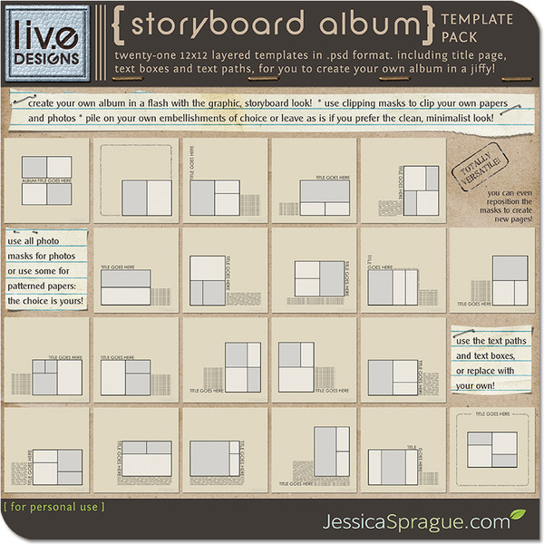 Storyboard Album Template Pack