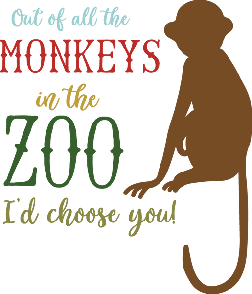 Out Of All The Monkeys SVG Cut File