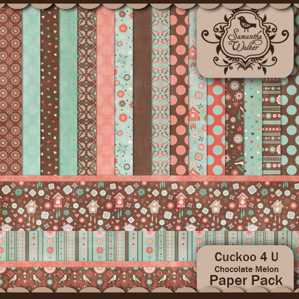 Cuckoo 4 U Chocolate Patterned Paper