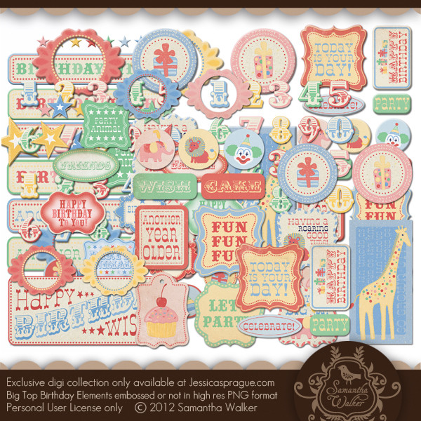 Big Top Birthday element collection
