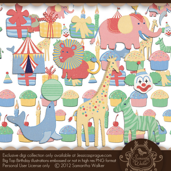 Big Top Birthday illustrations