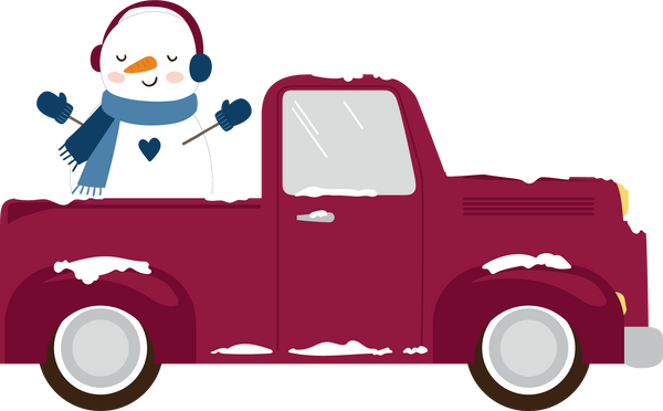 Truck And Snowman Print & Cut File