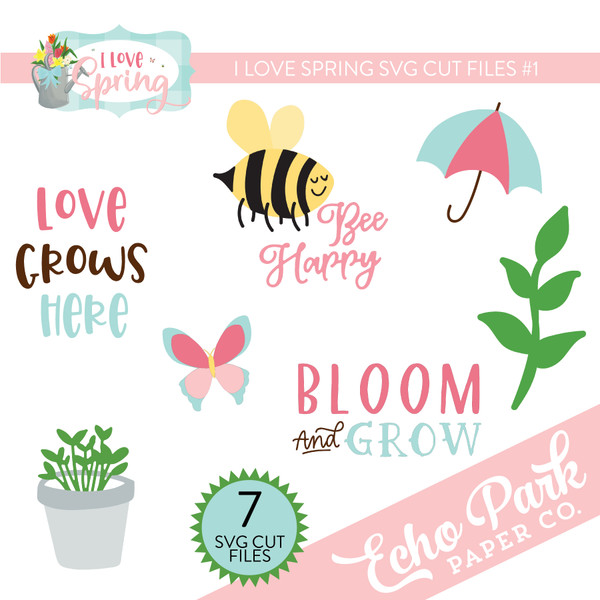 I Love Spring SVG Cut Files #1