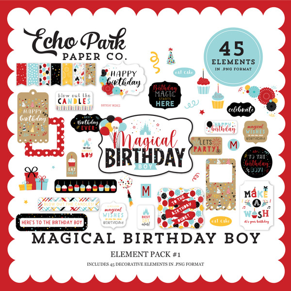 Magical Birthday Boy Element Pack #1