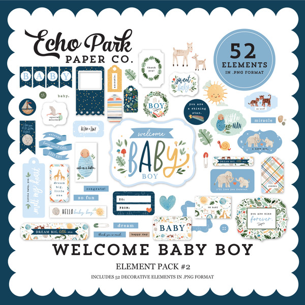 Welcome Baby Boy Element Pack #2