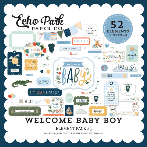 Welcome Baby Boy Element Pack #3