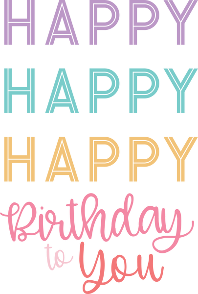 Happy Happy Birthday SVG Cut File