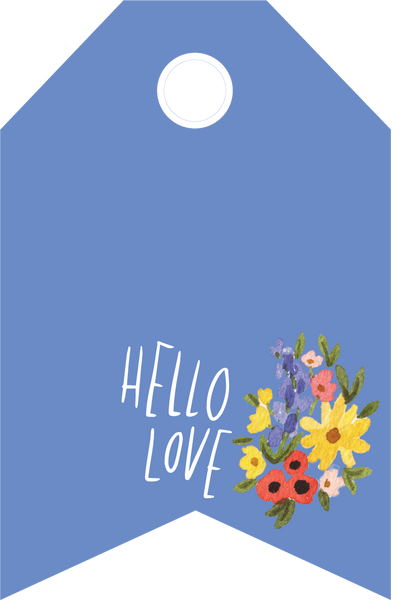 Hello Love Tag Print and Cut File