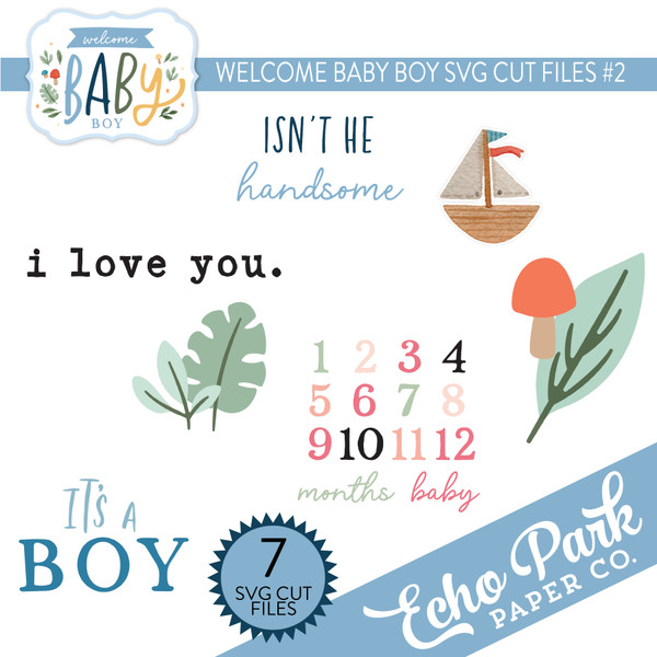 Welcome Baby Boy Group SVG Cut Files #2