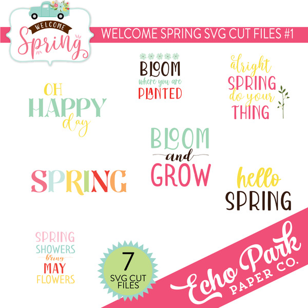 Welcome Spring Group SVG Cut Files #1