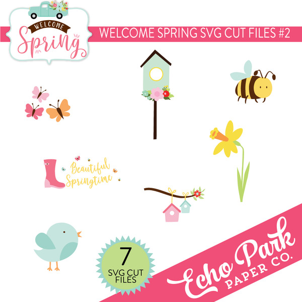 Welcome Spring Group SVG Cut Files #2