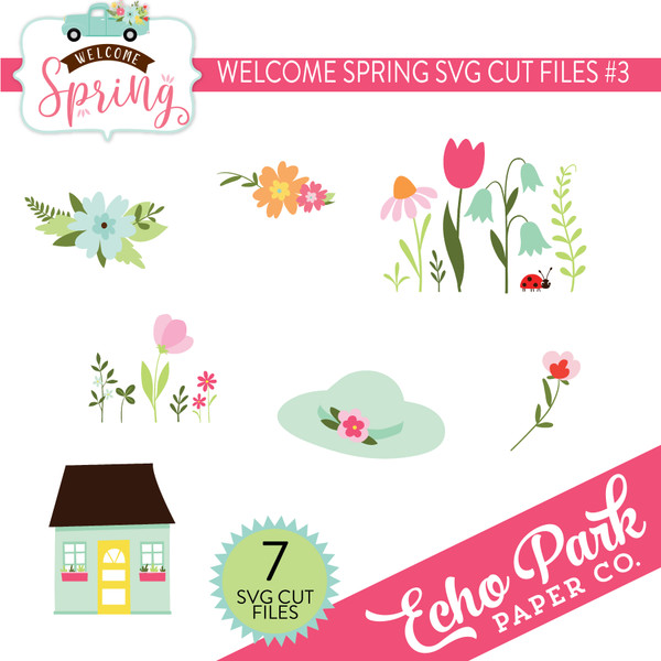 Welcome Spring Group SVG Cut Files #3