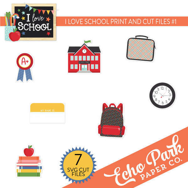 I Love School Group #1 Print And Cut Files
