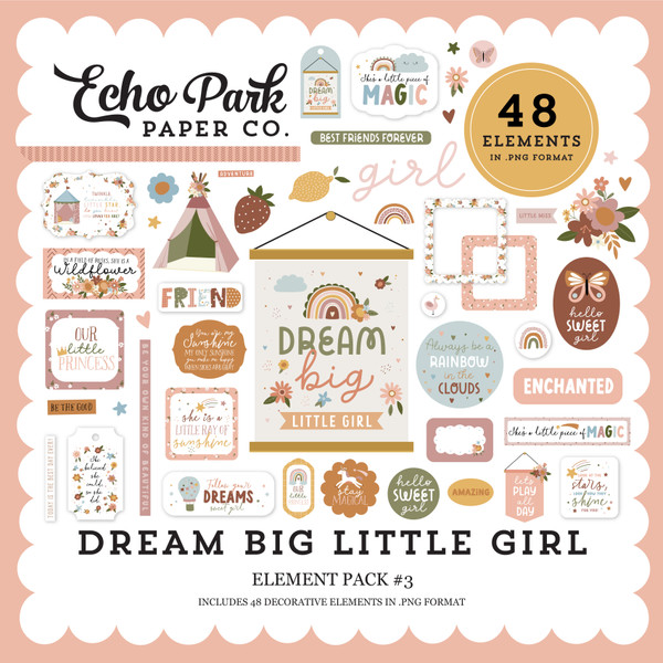 Dream Big Little Girl Element Pack #3
