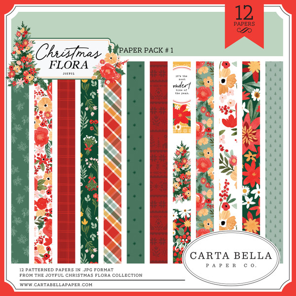 Joyful Christmas Flora Paper Pack