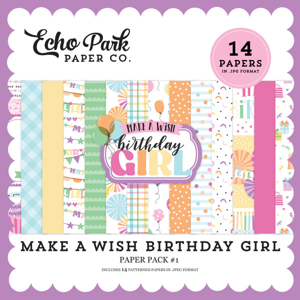 Make A Wish Birthday Girl Paper Pack #1