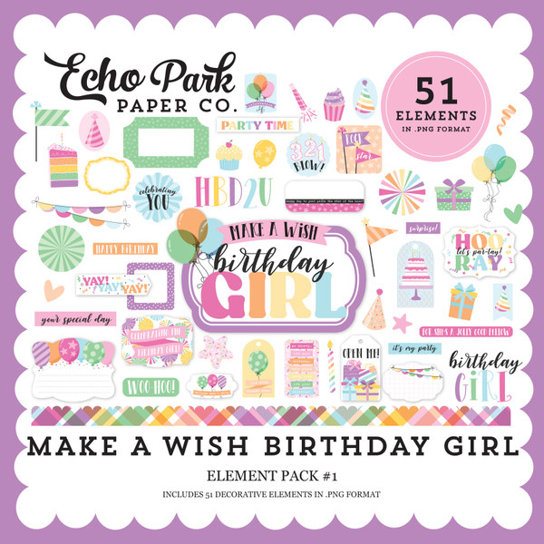 Make A Wish Birthday Girl Element Pack #1