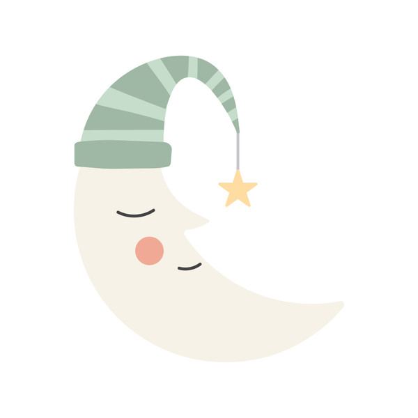 Sleepy Moon SVG Cut File
