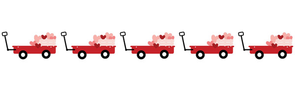 Valentine's Day Wagon Garland SVG Cut File