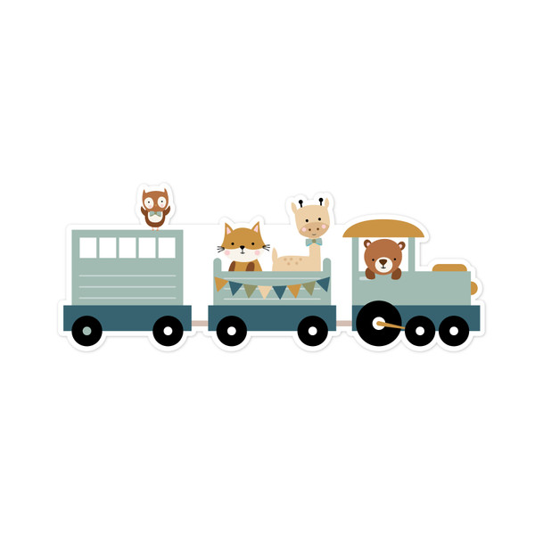 Boy Animal Train Print & Cut File