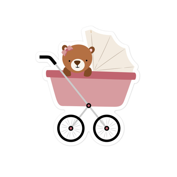 Bear In Stroller Print & Cut File