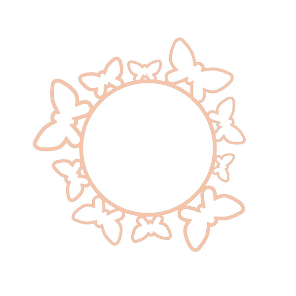 Butterfly Circle Frame  SVG Cut File