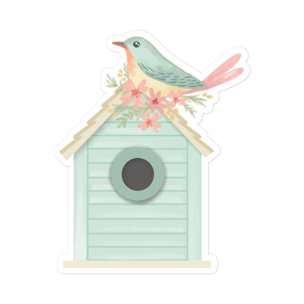 Bird with Birdhouse Print & Cut File