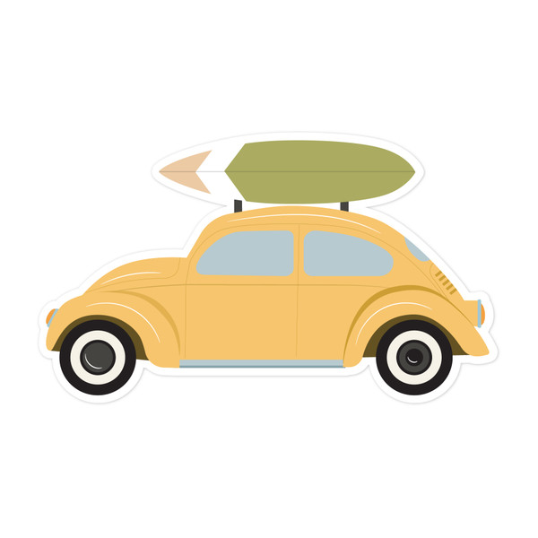 Yellow Beach Car SVG Cut File