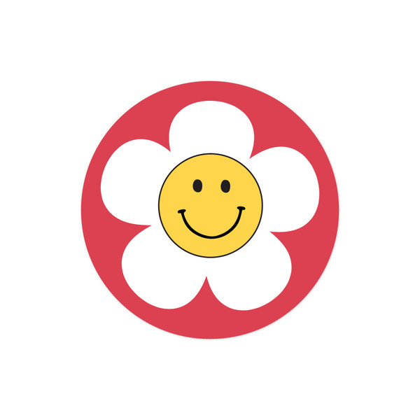 Red Flower Circle Print and Cut File