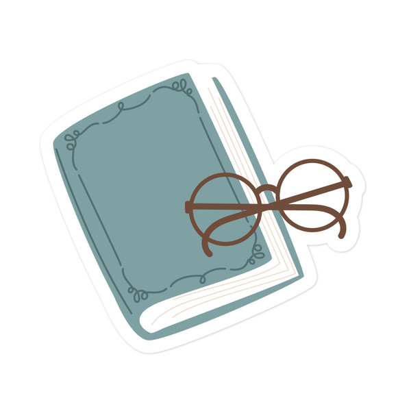 Book and Glasses Print and Cut File