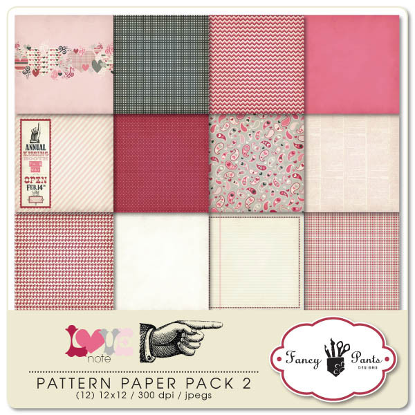 Love Note Pattern Papers 2