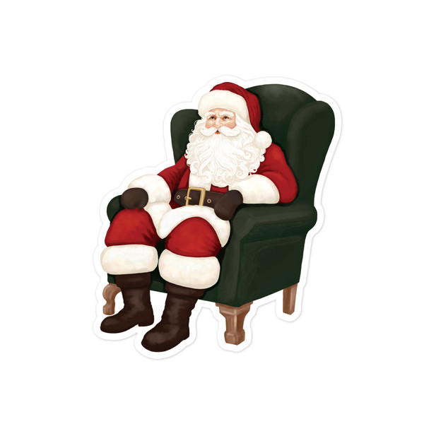 Vintage Santa in a Chair Print and Cut File