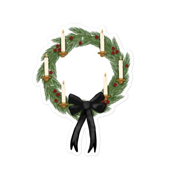 Wreath with Candles Print and Cut File