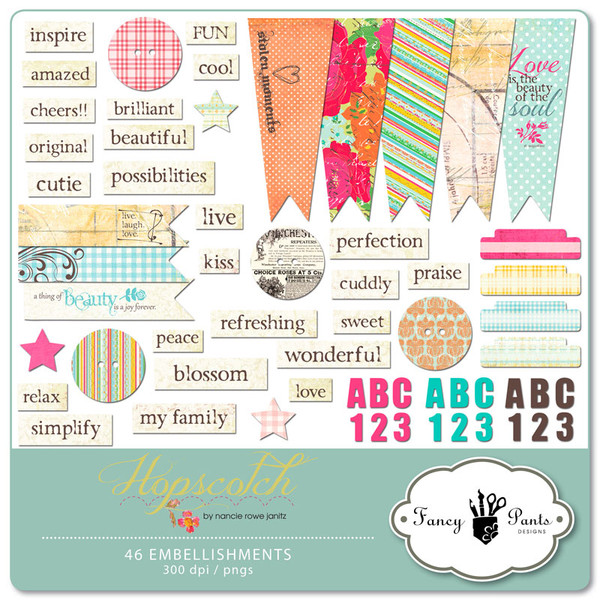 Hopscotch Embellishment Pack 1