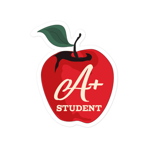 A+ Student Apple Print and Cut File