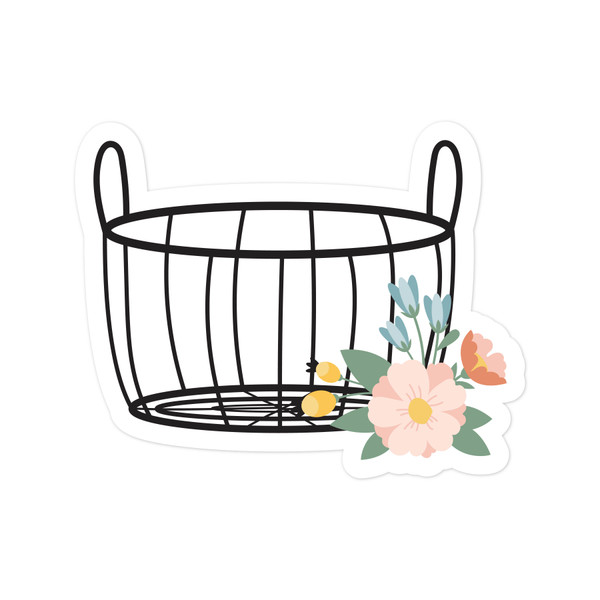 Floral Basket Print and Cut File