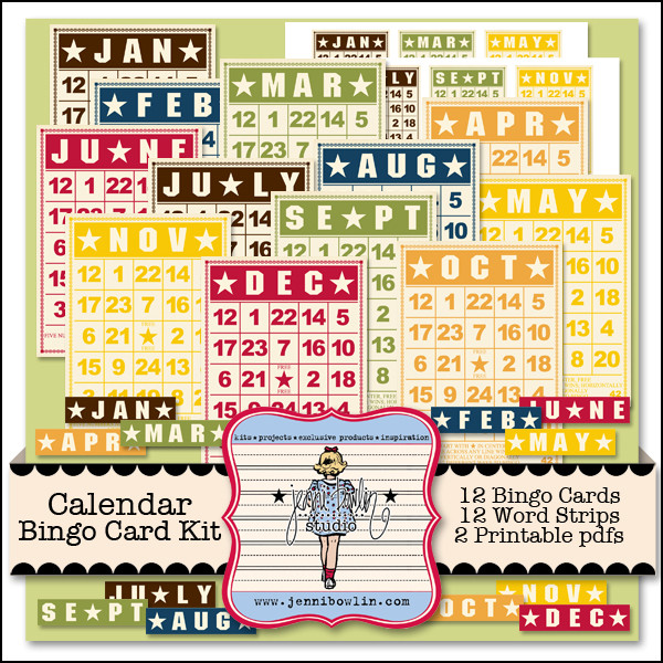 Calendar Bingo Card Kit