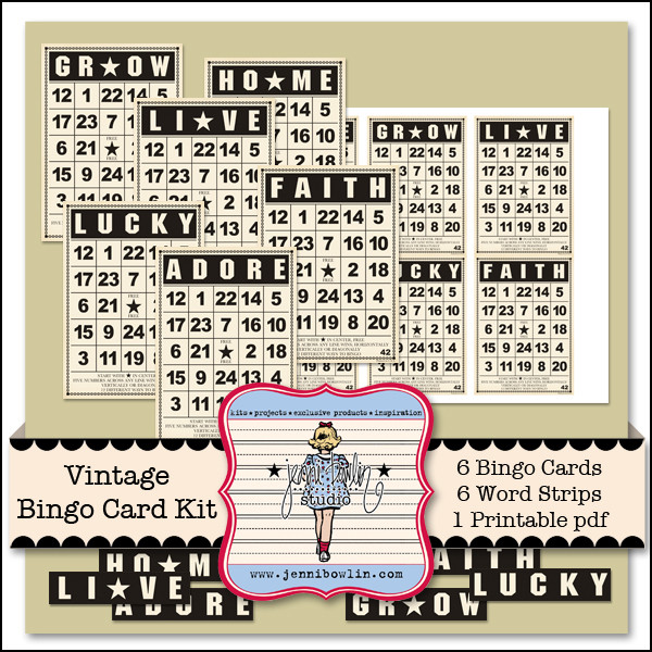 Vintage Bingo Card Kit