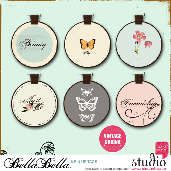 BELLA BELLA Pin Up Tags