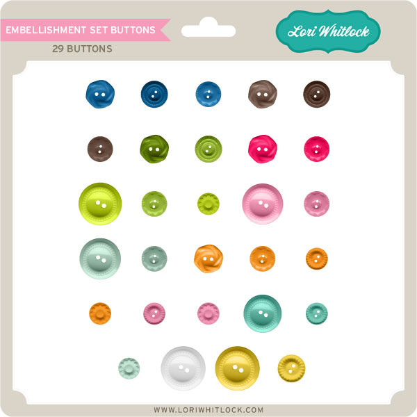 Basic Life Embellishment Set Buttons