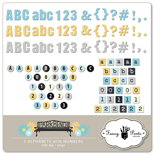 Park Bench Embellishment Alphabets