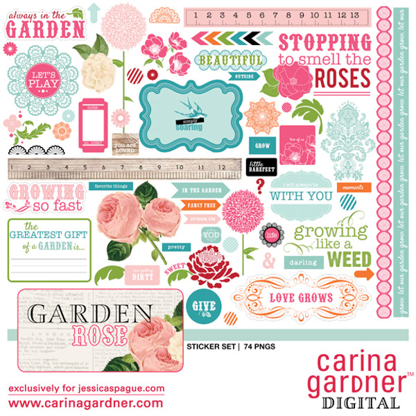 GARDEN ROSE Sticker Set