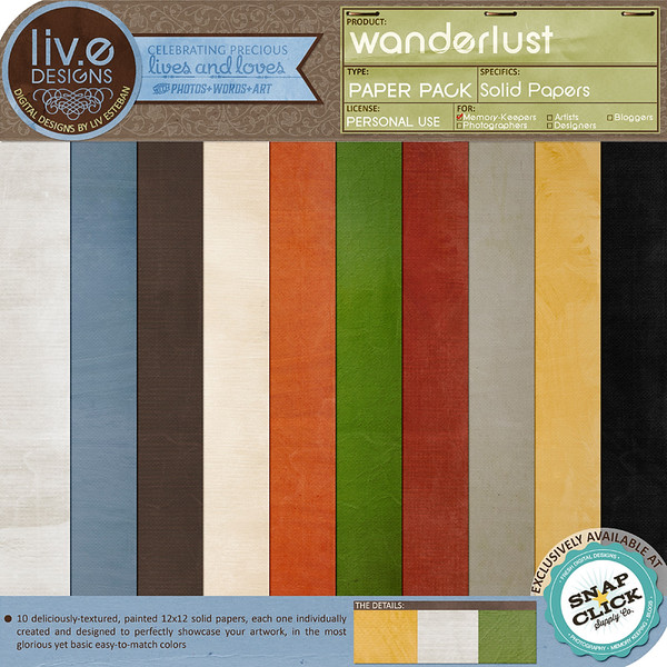 Wanderlust Solid Papers