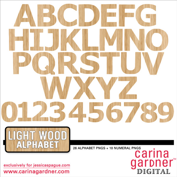 Light Wood Alphabet and Numbers