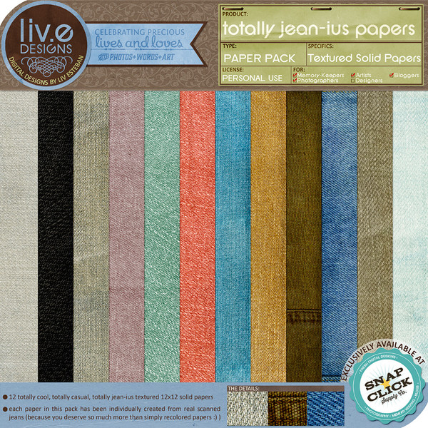 liv.edesigns Totally Jean-ius Papers: classy, sexy, timeless!