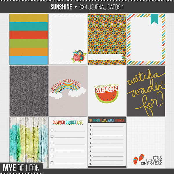 Sunshine | 3x4 Journal Cards 1