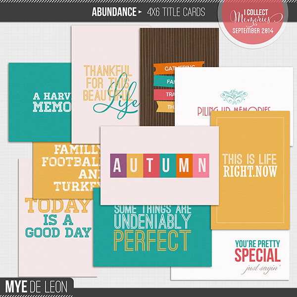 Abundance | 4x6 Title Cards