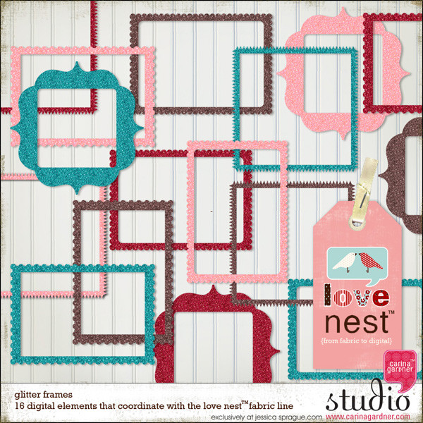 LOVE NEST Glitter Frames