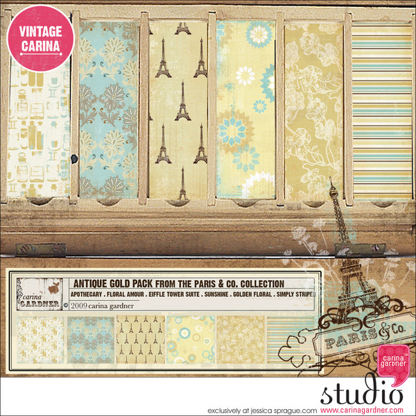 PARIS & CO Antique Gold Paper Pack