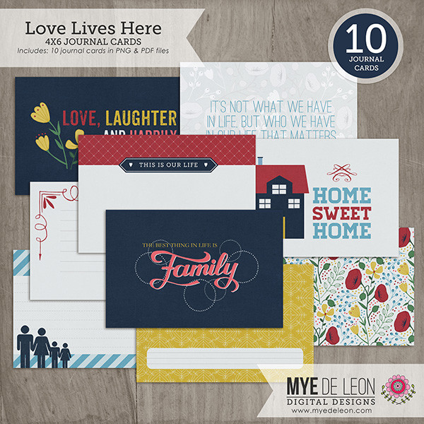 Love Lives Here | 4x6 Journal Cards